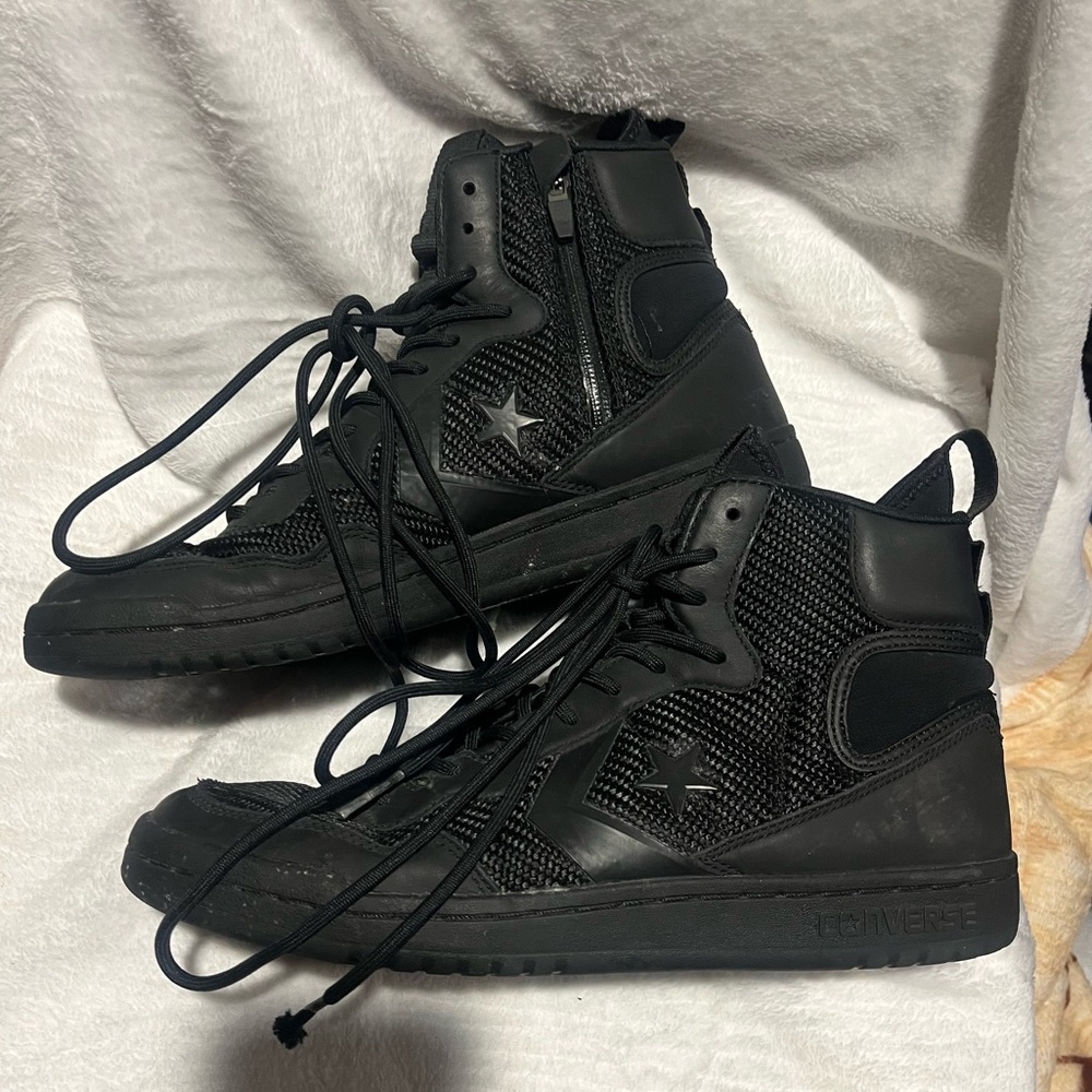 Converse Fastbreak High Top Triple Black Side Zip Mens Size 11